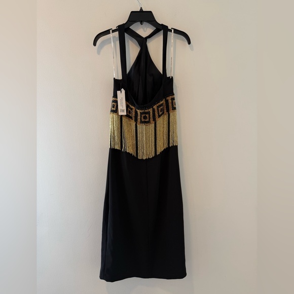 Versace Collection Greca Border Black Fringe Dress NWT Size 40 #Lux-F - Picture 4 of 9